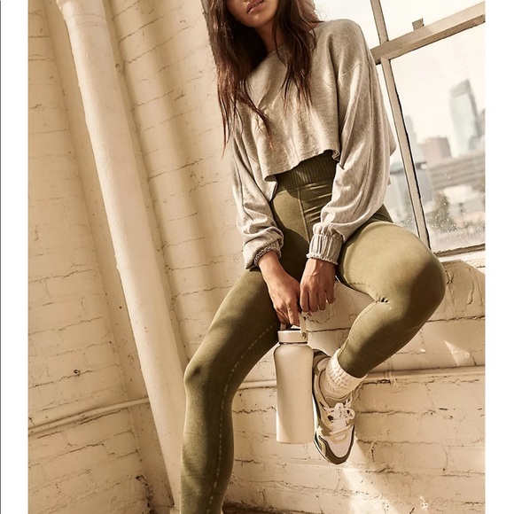 NWOT Free People Movement Good Karma Onesie In Vintage Secret Moss - Picture 4 of 12